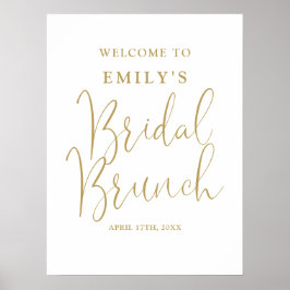 Chic Gold Script Bridal Brunch Begrüßungszeichen Poster