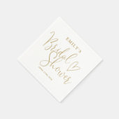 Chic Gold Script Calligraphy Brautparty Serviette (Ecke)
