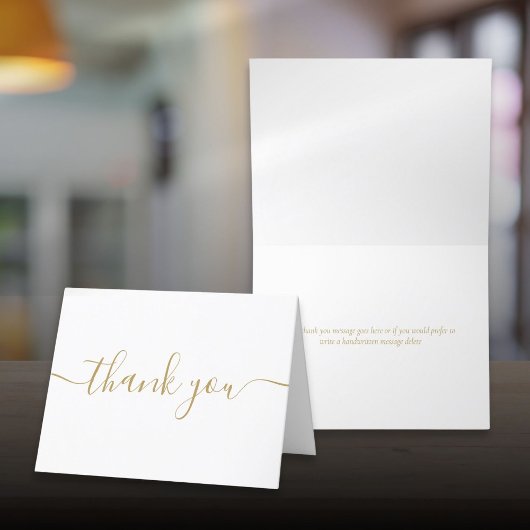 Chic Gold Script Einfach Modernes Elegantes Dankeskarte