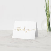 Chic Gold Script Einfach Modernes Elegantes Dankeskarte (Vorderseite)