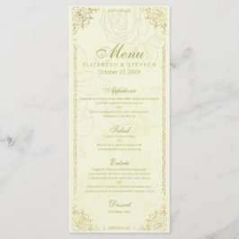Chic Gold Script Elegantes Blumenmenü Menükarte