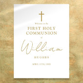 Chic Gold Script Erste heilige Kommune Willkommens Poster