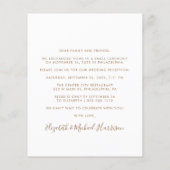 Chic Gold Script Foto Hochzeitsempfang Einladung (Rückseite)