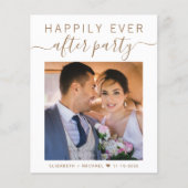Chic Gold Script Foto Hochzeitsempfang Einladung (Vorderseite)