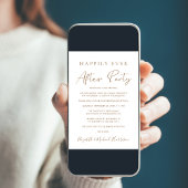 Chic Gold Script Foto Hochzeitsempfang Einladung