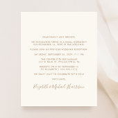 Chic Gold Script Foto Hochzeitsempfang Einladung