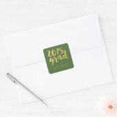 Chic Gold Script | Green 2015 Graduate Sticker (Umschlag)
