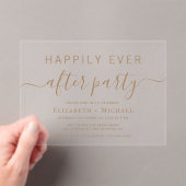 Chic Gold Script Hochzeit nach dem Party Acryleinladungen (Insitu (Handheld))