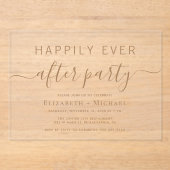 Chic Gold Script Hochzeit nach dem Party Acryleinladungen (Vorderseite)