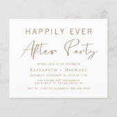 Chic Gold Script Hochzeit nach der Party Einladung (Vorderseite)