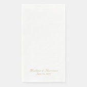 Chic Gold Script individuelle Name datieren Hochze Serviette (Vorderseite)
