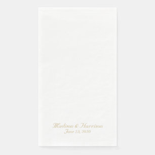 Chic Gold Script individuelle Name datieren Hochze Serviette