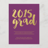 Chic Gold Script | Lila Foto Postkarte (Vorderseite)