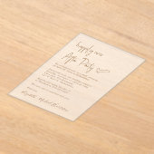 Chic Gold Script Mattiert Hochzeitsempfang Acryleinladungen (Ablage )