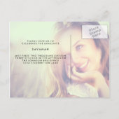Chic Gold Script | Pink Graduate Foto Postkarte (Rückseite)