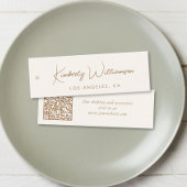 Chic Gold Script QR Code Cream Clothing Hang Tag
