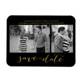 Chic Gold Script speichern Sie das Datum Magnet Ei (Horizontal)