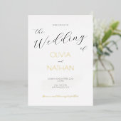Chic Gold Script The Wedding of Wedding Einladung (Stehend vorne)