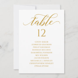 Chic Gold Script Tischnummer Seekarte