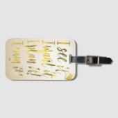Chic Gold Script Typography Motivational Text Gepäckanhänger (Vorderseite (Horizontal))