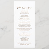 Chic Gold Script Wedding Menükarte (Vorderseite)