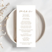 Chic Gold Script Wedding Menükarte
