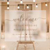 Chic Gold Script Wedding Willkommen Mattiert Acrylschild