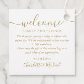 Chic Gold Script Wedding Willkommensgeschenktasche Geschenkanhänger (Rückseite)