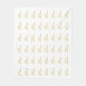 Chic Gold Script White Liebe Hochzeitkalligrafie Fleecedecke (Vorderseite)