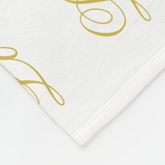 Chic Gold Script White Liebe Hochzeitkalligrafie Fleecedecke (Ecke)