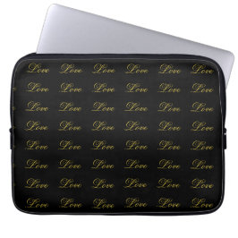 Chic Gold Script White Liebe Hochzeitkalligrafie Laptopschutzhülle