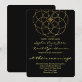 Chic Gold Seed of Life Heilige Geometrie Hochzeit Einladung (Vorne/Hinten)
