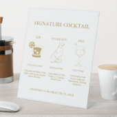 Chic Gold Signature Coctail Drink Hochzeit Bar Sig Sockelschild (In Situ)
