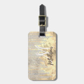 Chic gold silber Kristall Tropfen monogramm Gepäckanhänger (Vorderseite vertikal)