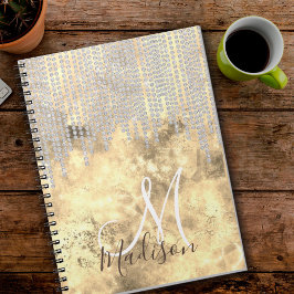 Chic gold silber Kristall Tropfen monogramm Notizblock