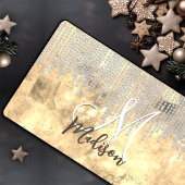 Chic gold silber Kristall Tropfen monogramm Schreibtischunterlage