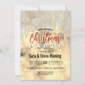 Chic gold silber Kristall Tropfen Weihnachten Einladung (Vorderseite)