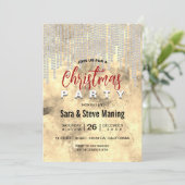 Chic gold silber Kristall Tropfen Weihnachten Einladung (Stehend Vorderseite)