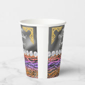 Chic Gold Silver Foil Orange Zebra Print Birthday Pappbecher (Rechts)