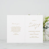 Chic Gold Simple Elegante Wedding Program (Stehend Vorderseite)