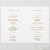 Chic Gold Simple Elegante Wedding Program (Rückseite)