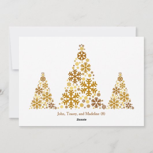 Chic Gold Snowflake Frohe Weihnachten Glück Neues  (Rückseite)