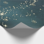 Chic Gold Snowflakes Green Geschenkpapier (Ecke)