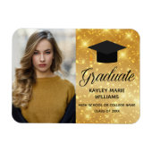 Chic Gold Sparkle Abschluss Foto 2025 Graduate Magnet (Horizontal)