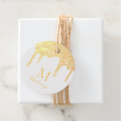 Chic Gold Sparkle Glitzer Tropfen Monogram Geschenkanhänger (Mit Box)
