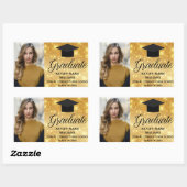 Chic Gold Sparkle Graduate Foto Custom Rechteckiger Aufkleber (Blatt)