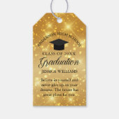 Chic Gold Sparkle Graduation Party Custom Geschenkanhänger (Vorderseite)