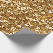 Chic Gold Sparkle Herz Geschenkpapier (Ecke)