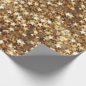 Chic Gold Sparkle Stars Geschenkpapier (Ecke)