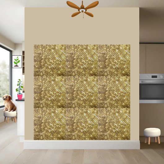 Chic Gold Sparkling Glitzer Wall Floor Kamin Fliese